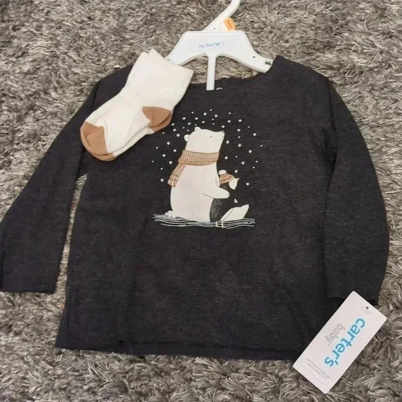 Baby Carter's 3 piece polar bear outfit set - Picture 3 of 8